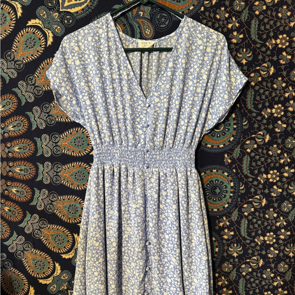 Sienna Sky Light Blue Floral Midi Dress